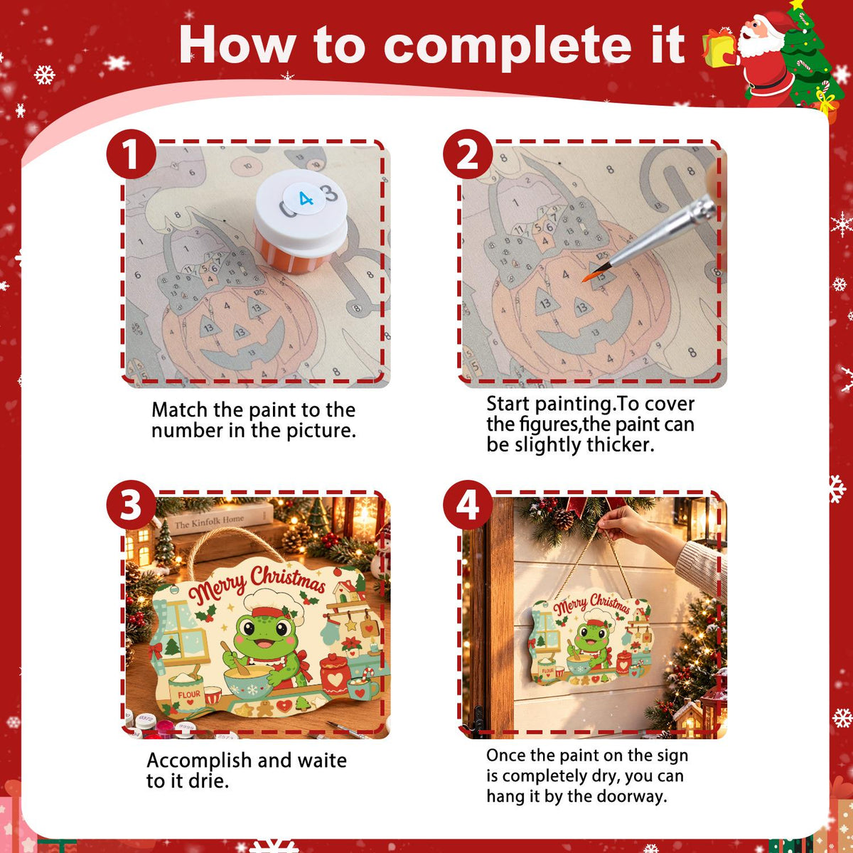 Baker Frog's Gingerbread Batch paint by numbers hanging sign – image 6