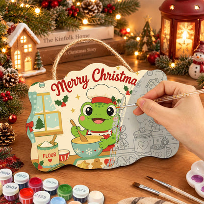 Baker Frog's Gingerbread Batch paint by numbers hanging sign – image 7
