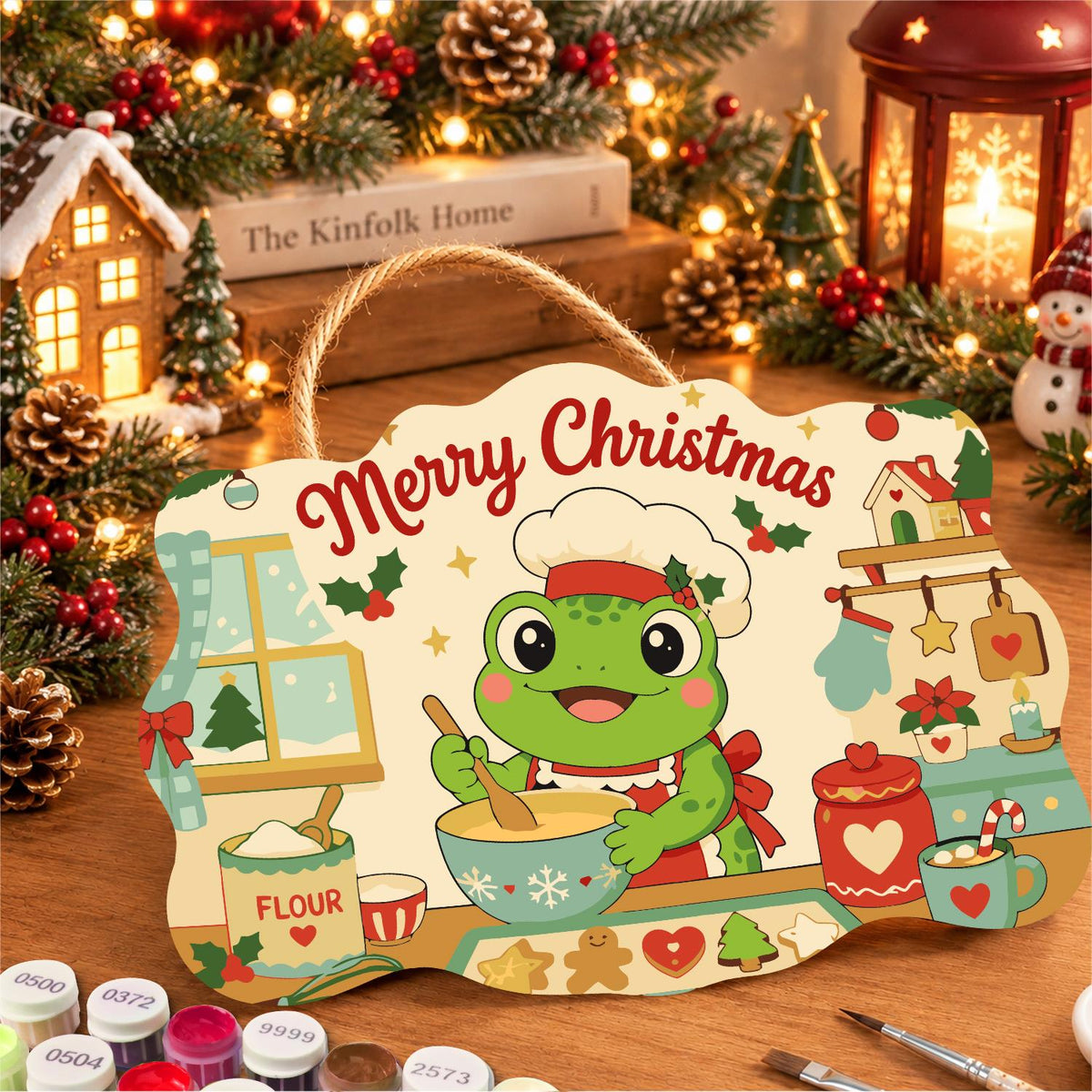 Baker Frog's Gingerbread Batch paint by numbers hanging sign – image 8