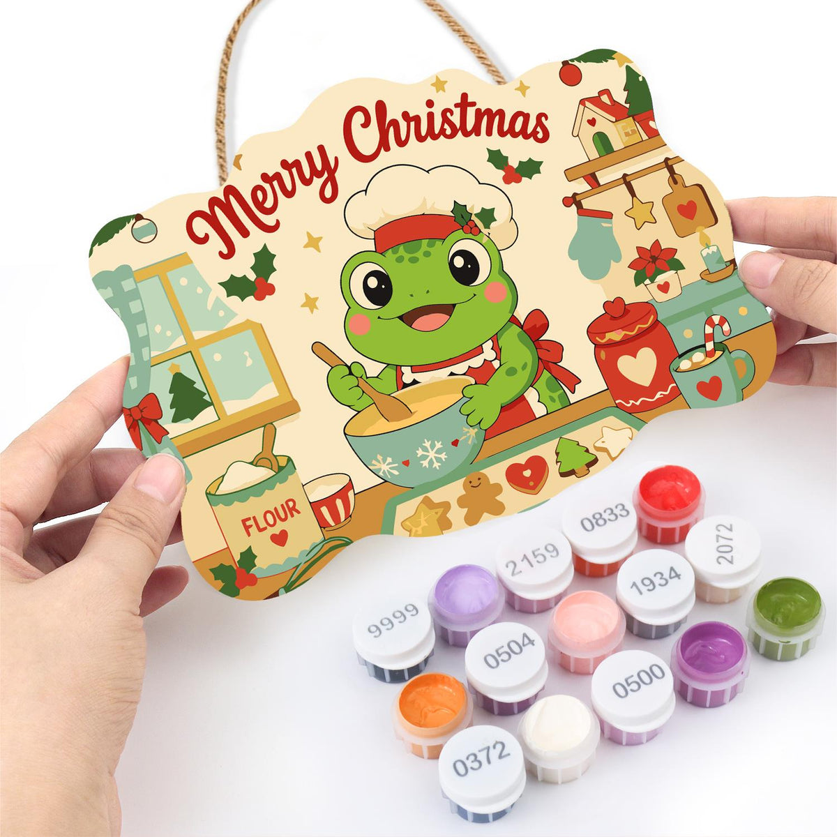 Baker Frog's Gingerbread Batch paint by numbers hanging sign – image 9
