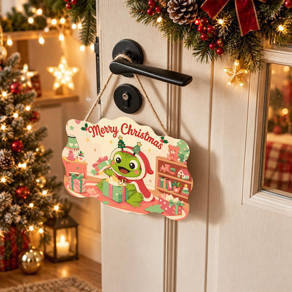 Frog Unwrapping a Toy Room Gift paint by numbers hanging sign – image 18