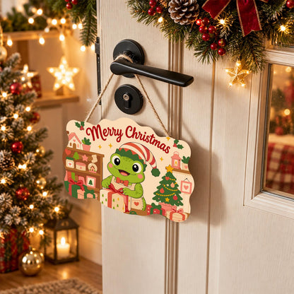 Elf Hat Frog with Bow Tie paint by numbers hanging sign – image 18
