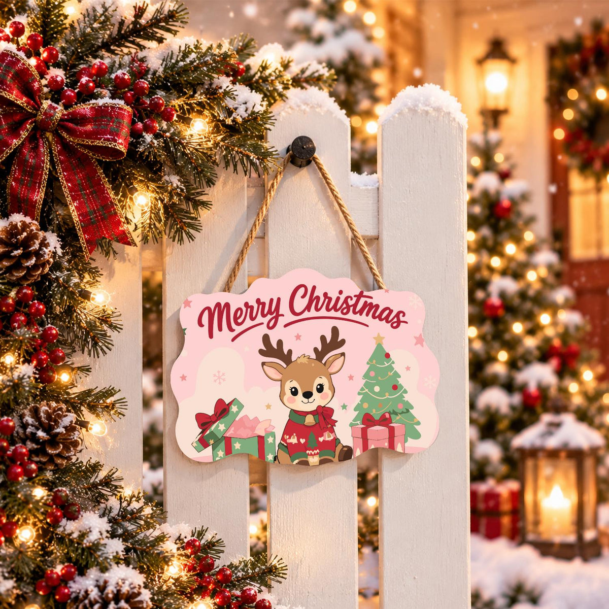 Baby Reindeer in a Red Sweater paint by numbers hanging sign – image 15