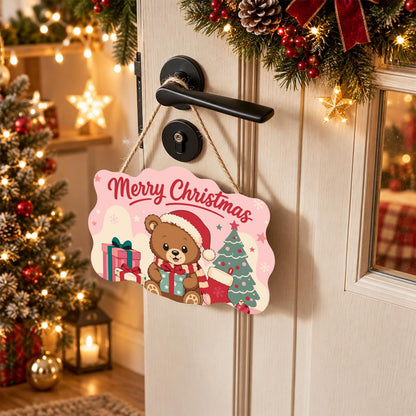 Pastel Pink Teddy with a Gift paint by numbers hanging sign – image 18