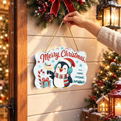 Earmuff Penguin Cocktail Cheers paint by numbers hanging sign – image 14