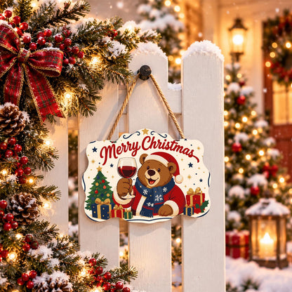 Bear's Red Wine Christmas Toast paint by numbers hanging sign – image 15