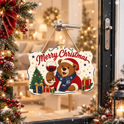 Bear's Red Wine Christmas Toast paint by numbers hanging sign – image 17