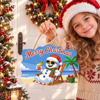 Snowman's Tropical Cocktail Break paint by numbers hanging sign – image 13