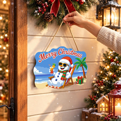 Snowman's Tropical Cocktail Break paint by numbers hanging sign – image 14