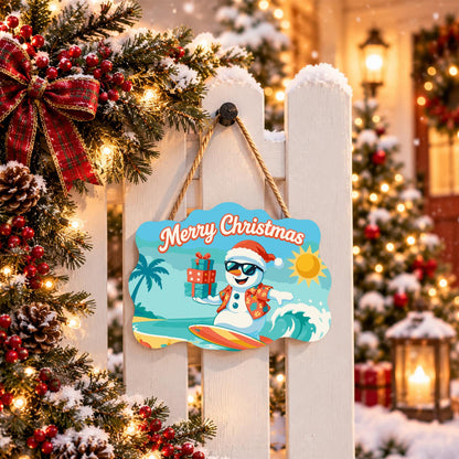 Wave-Riding Snowman Delivery paint by numbers hanging sign – image 15