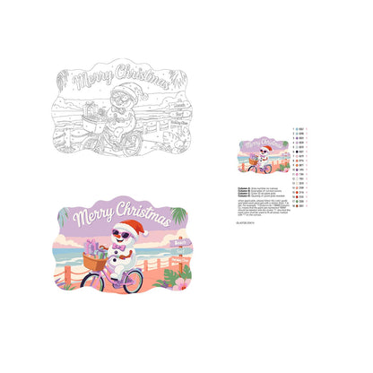 Snowman Cycling the Boardwalk paint by numbers hanging sign – image 19