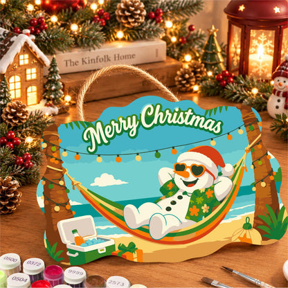 Hammock Snowman Under Lights paint by numbers hanging sign – image 8