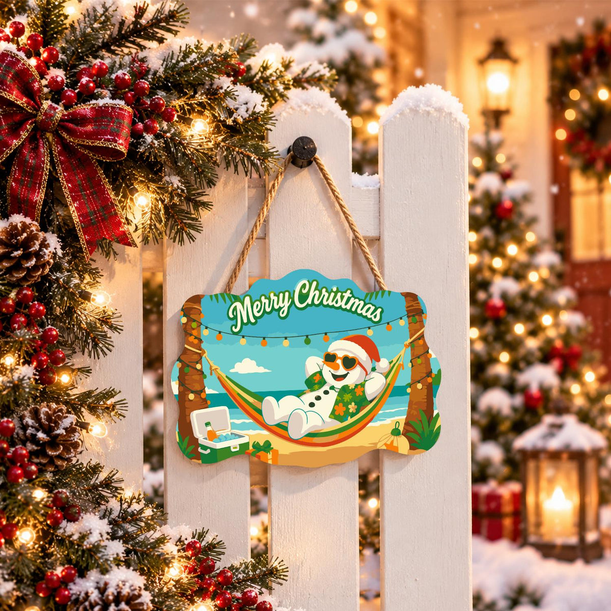 Hammock Snowman Under Lights paint by numbers hanging sign – image 15