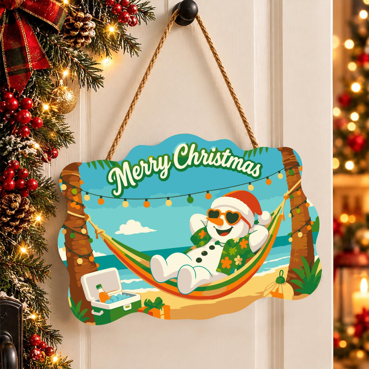 Hammock Snowman Under Lights paint by numbers hanging sign – image 16