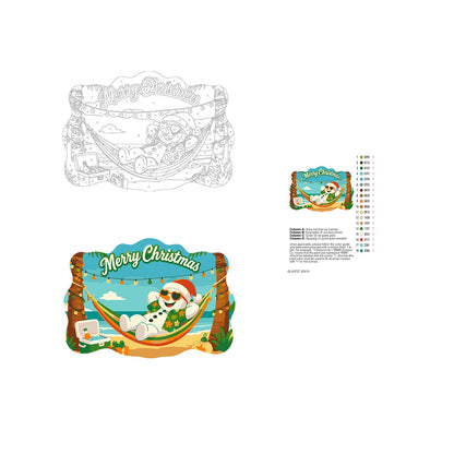 Hammock Snowman Under Lights paint by numbers hanging sign – image 19
