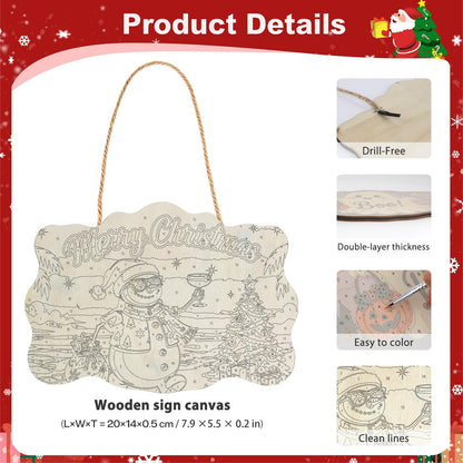 Pink Aloha Snowman by the Tree paint by numbers hanging sign – image 5