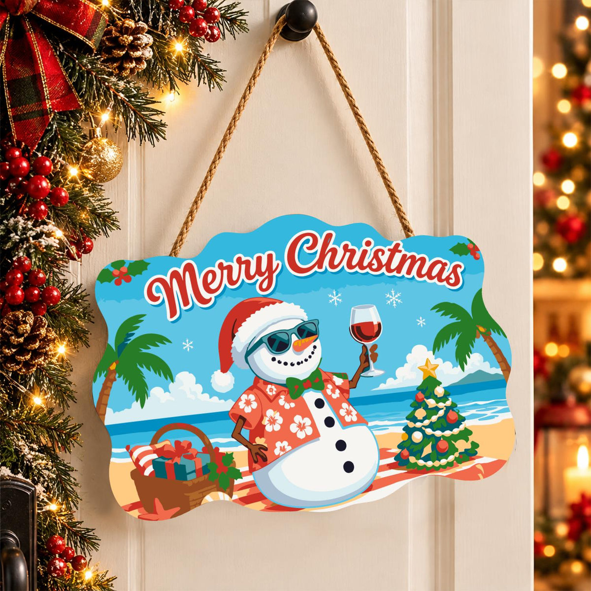 Picnic Basket Snowman Cheers paint by numbers hanging sign – image 16