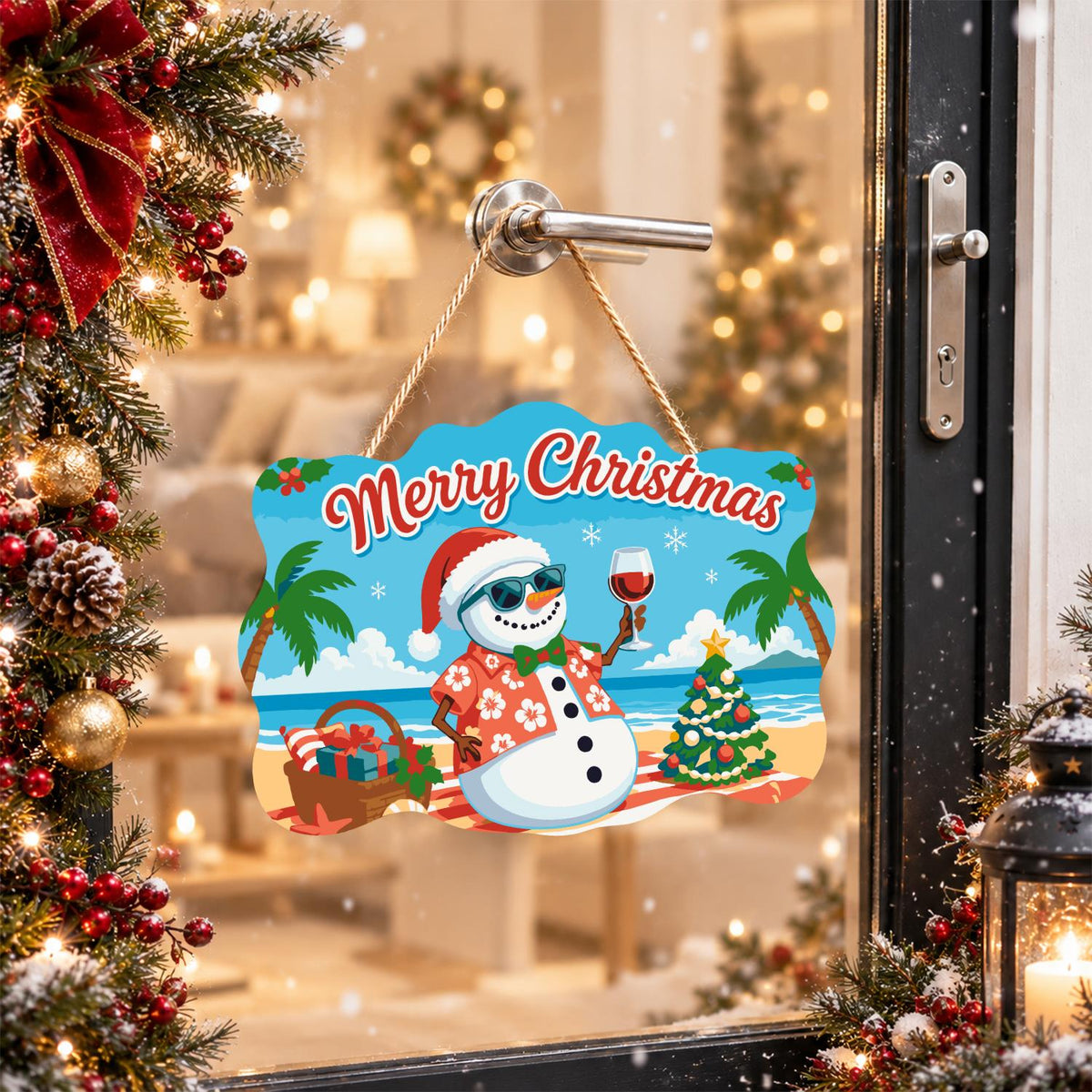 Picnic Basket Snowman Cheers paint by numbers hanging sign – image 17