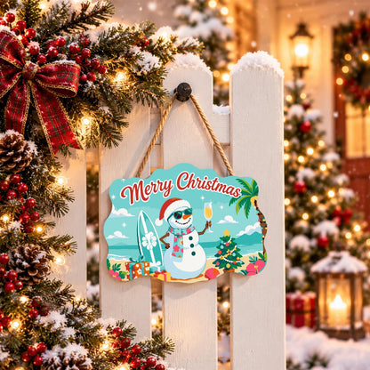 Surfboard Snowman's Bubbly Toast paint by numbers hanging sign – image 15