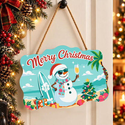 Surfboard Snowman's Bubbly Toast paint by numbers hanging sign – image 16