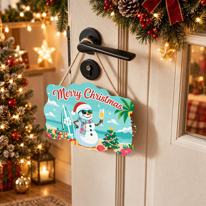 Surfboard Snowman's Bubbly Toast paint by numbers hanging sign – image 18