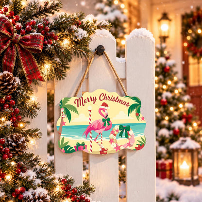 Shell Wreath Flamingo Christmas paint by numbers hanging sign – image 15