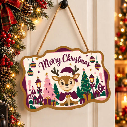 Plum Cloak Reindeer in Village paint by numbers hanging sign – image 16