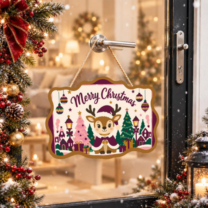 Plum Cloak Reindeer in Village paint by numbers hanging sign – image 17