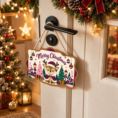 Plum Cloak Reindeer in Village paint by numbers hanging sign – image 18