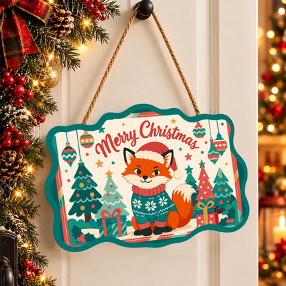 Teal Sweater Fox Among Pines paint by numbers hanging sign – image 16