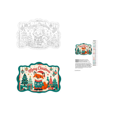 Teal Sweater Fox Among Pines paint by numbers hanging sign – image 19