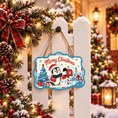 Penguin at the Red Mailbox paint by numbers hanging sign – image 15