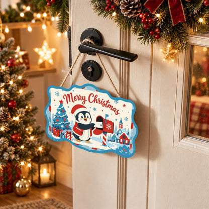 Penguin at the Red Mailbox paint by numbers hanging sign – image 18
