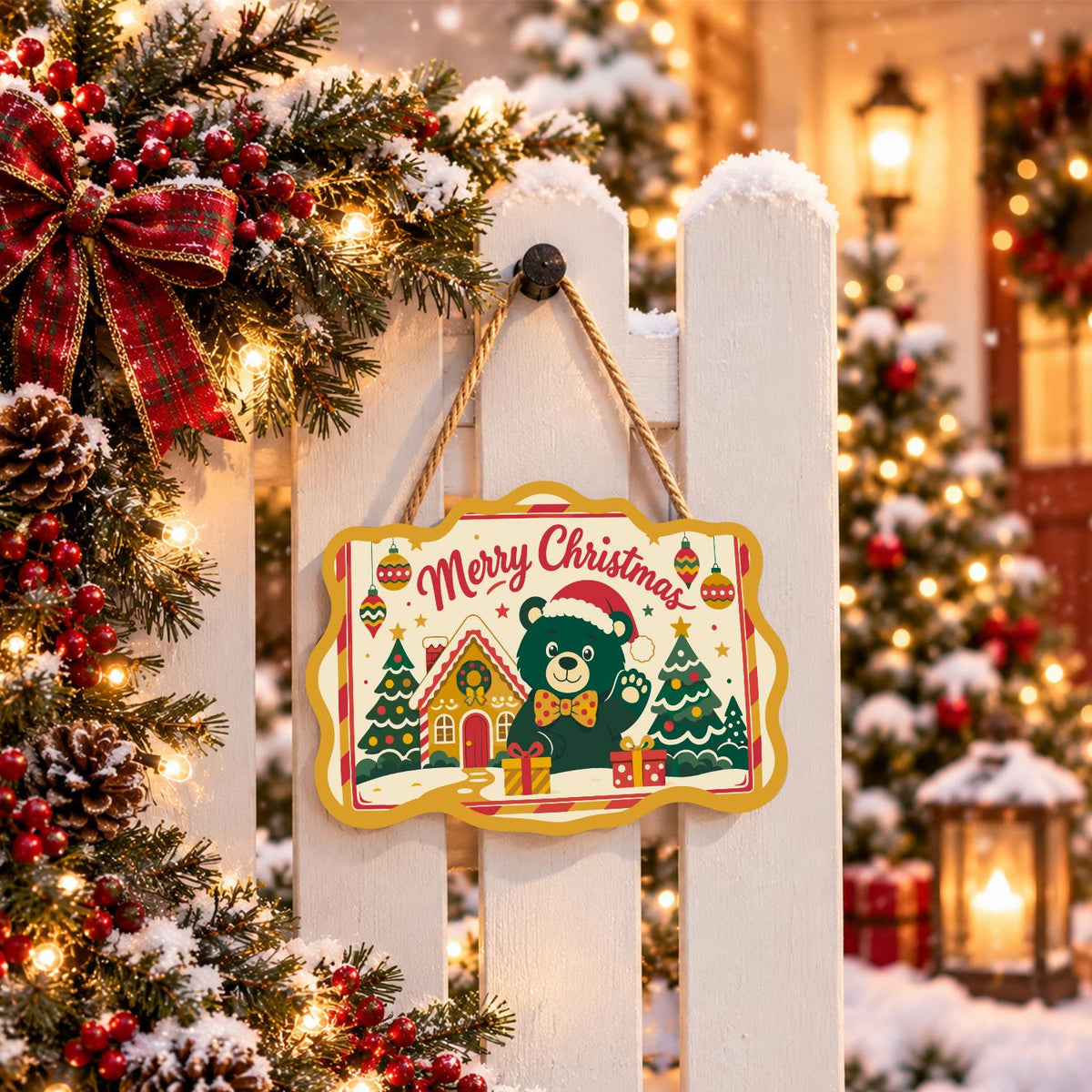 Bow Tie Bear's Gingerbread Wave paint by numbers hanging sign – image 15