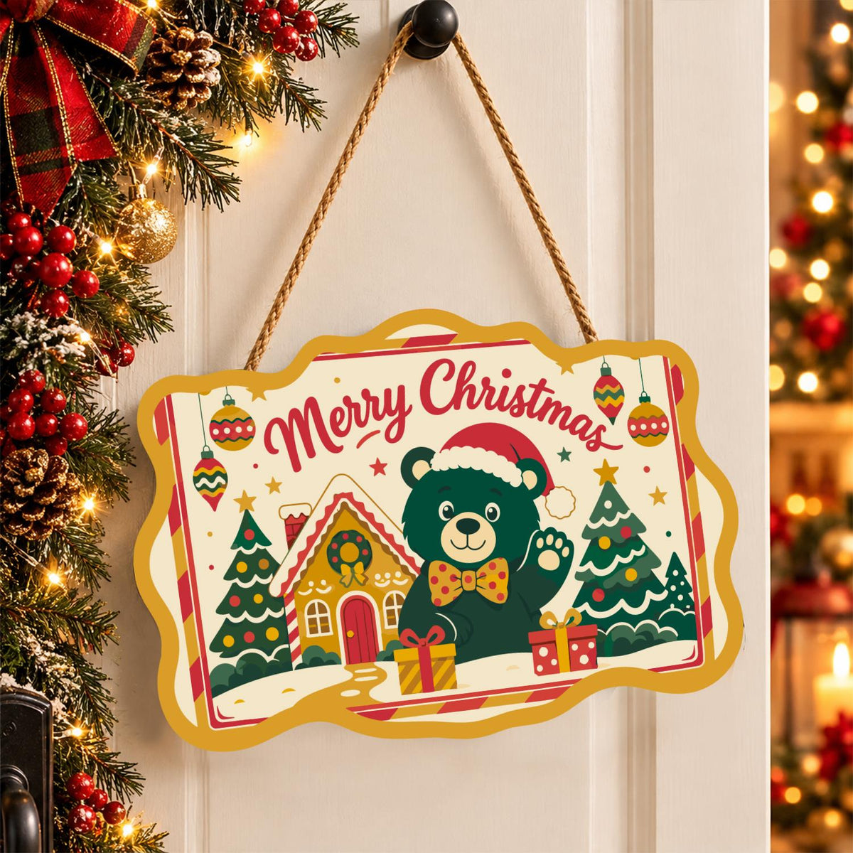 Bow Tie Bear's Gingerbread Wave paint by numbers hanging sign – image 16