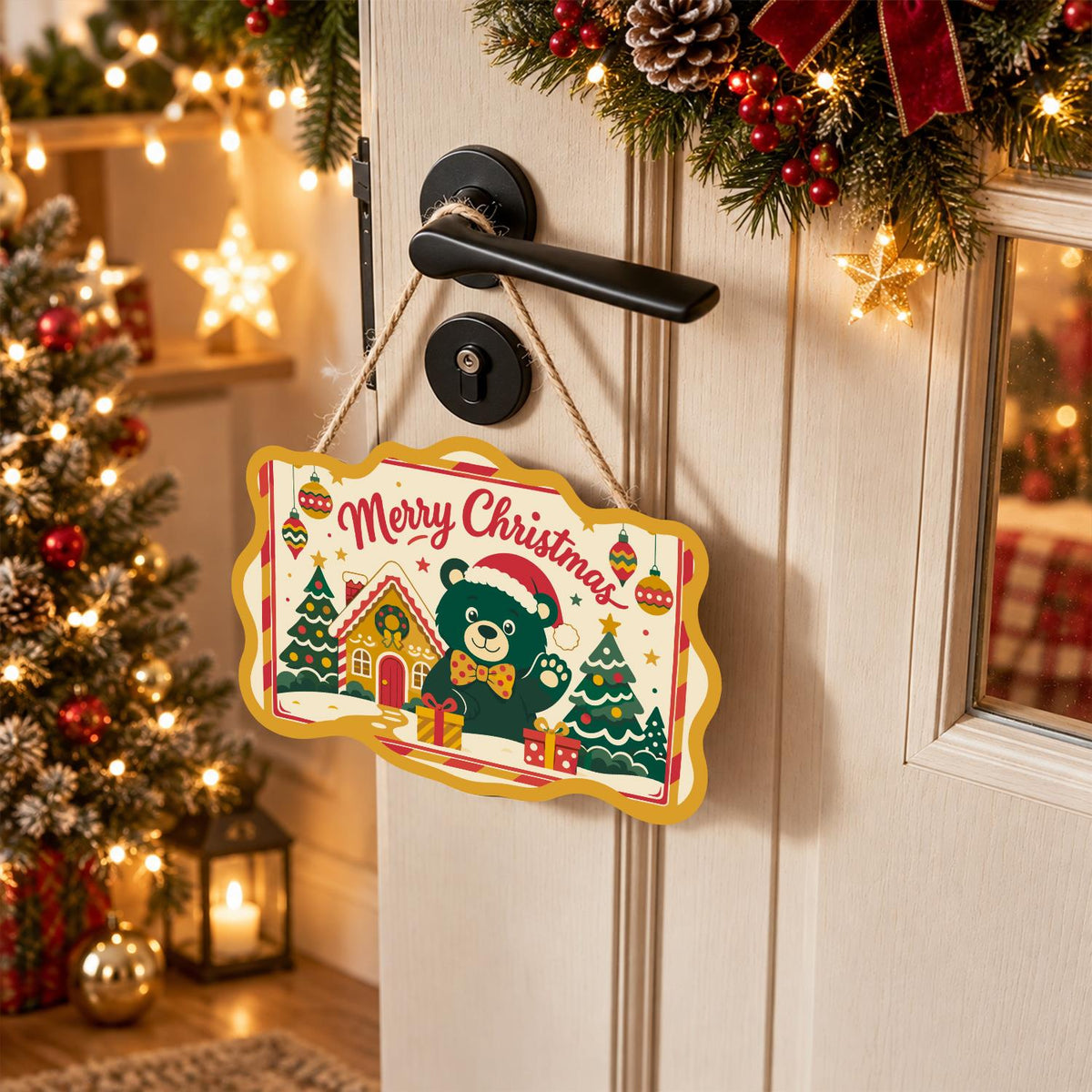 Bow Tie Bear's Gingerbread Wave paint by numbers hanging sign – image 18