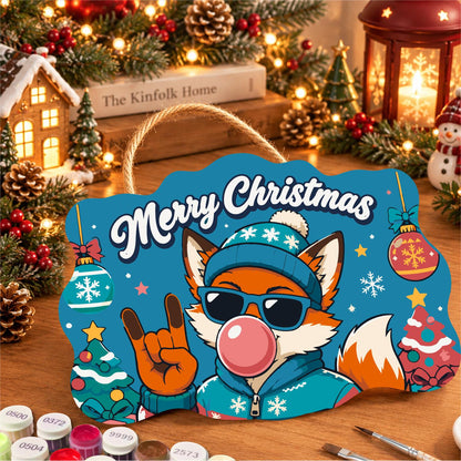 Bubble Gum Fox in Shades paint by numbers hanging sign – image 8