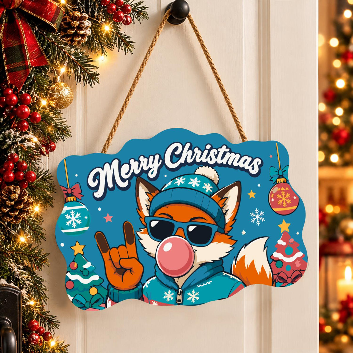 Bubble Gum Fox in Shades paint by numbers hanging sign – image 16