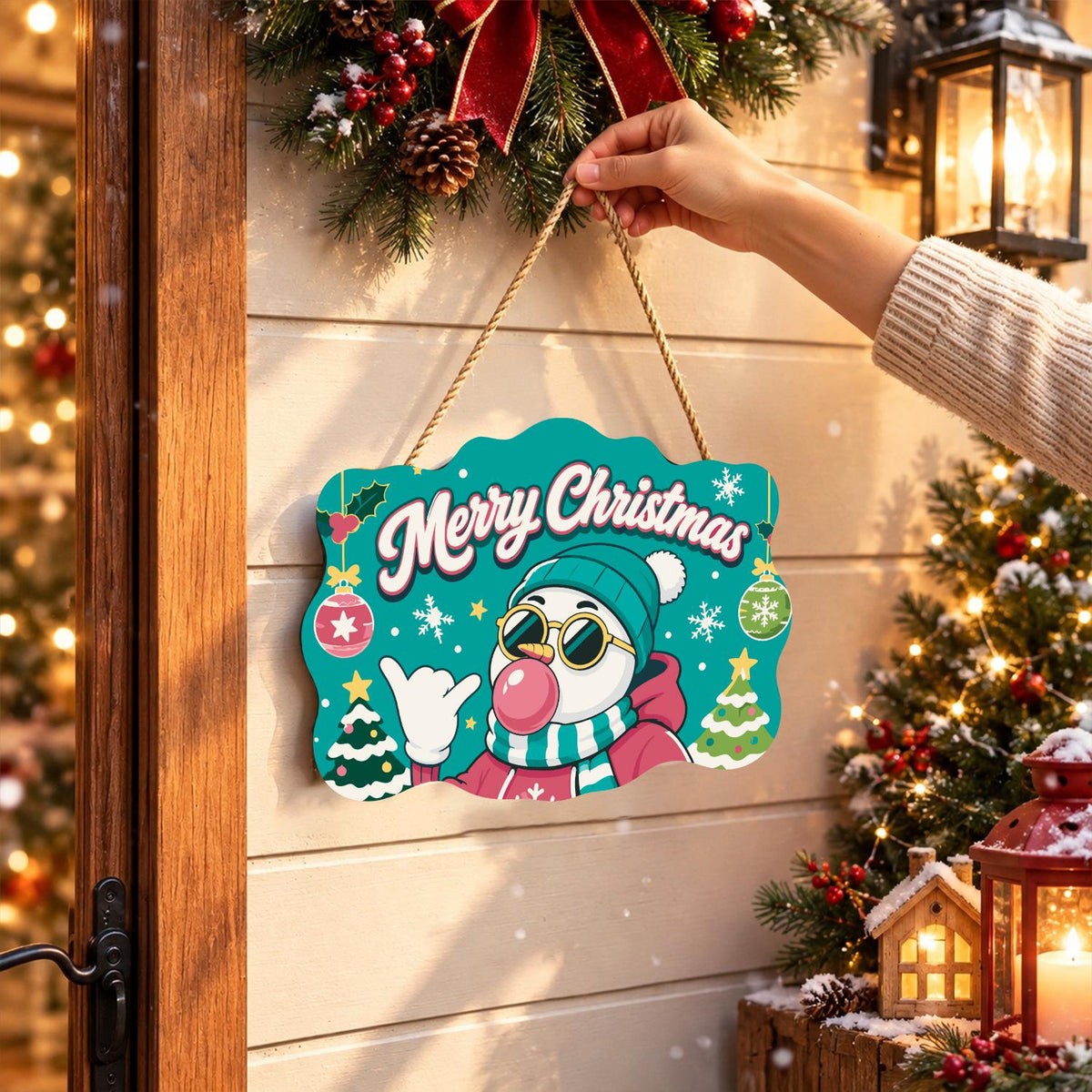 Beanie Snowman Bubble Gum Shaka paint by numbers hanging sign – image 14
