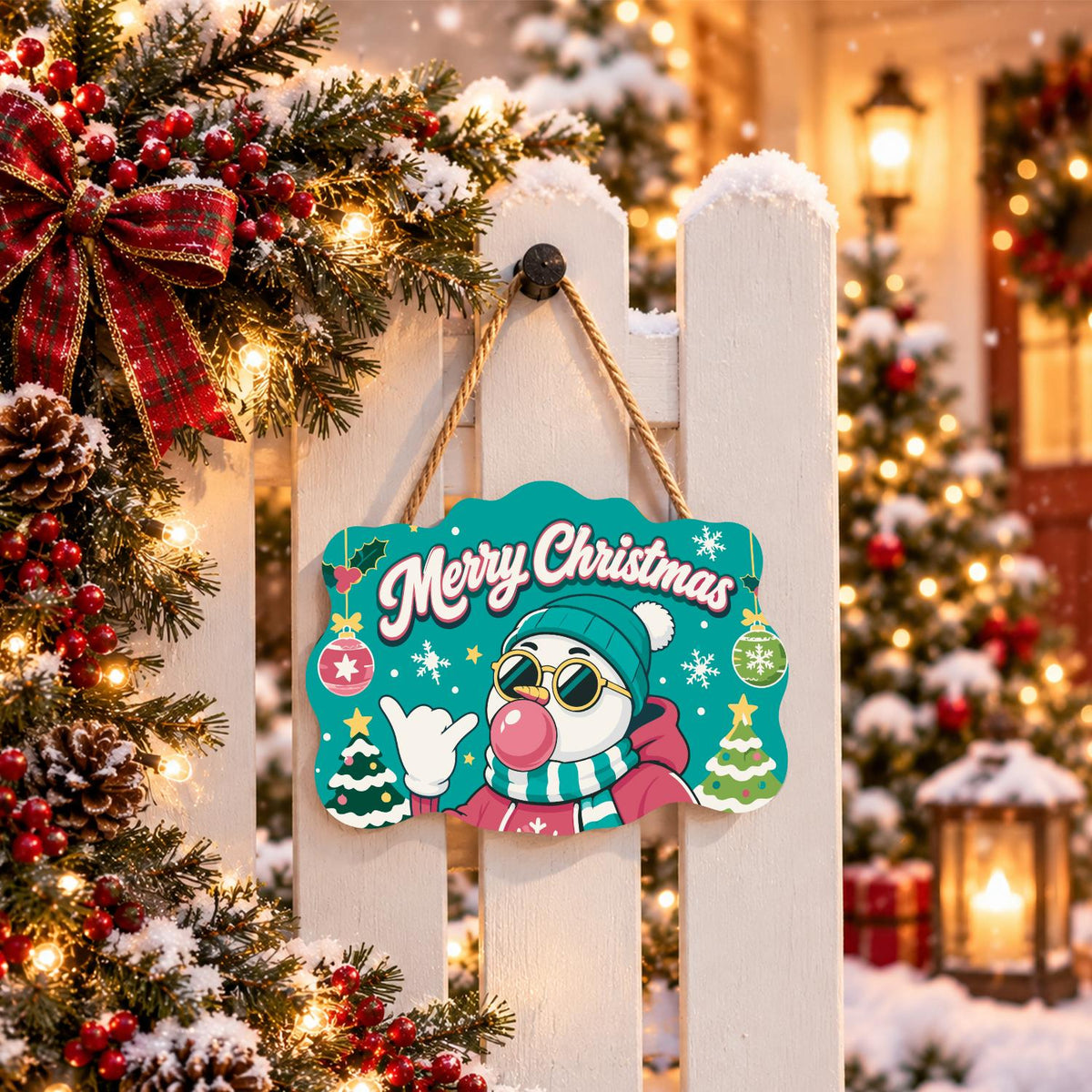 Beanie Snowman Bubble Gum Shaka paint by numbers hanging sign – image 15