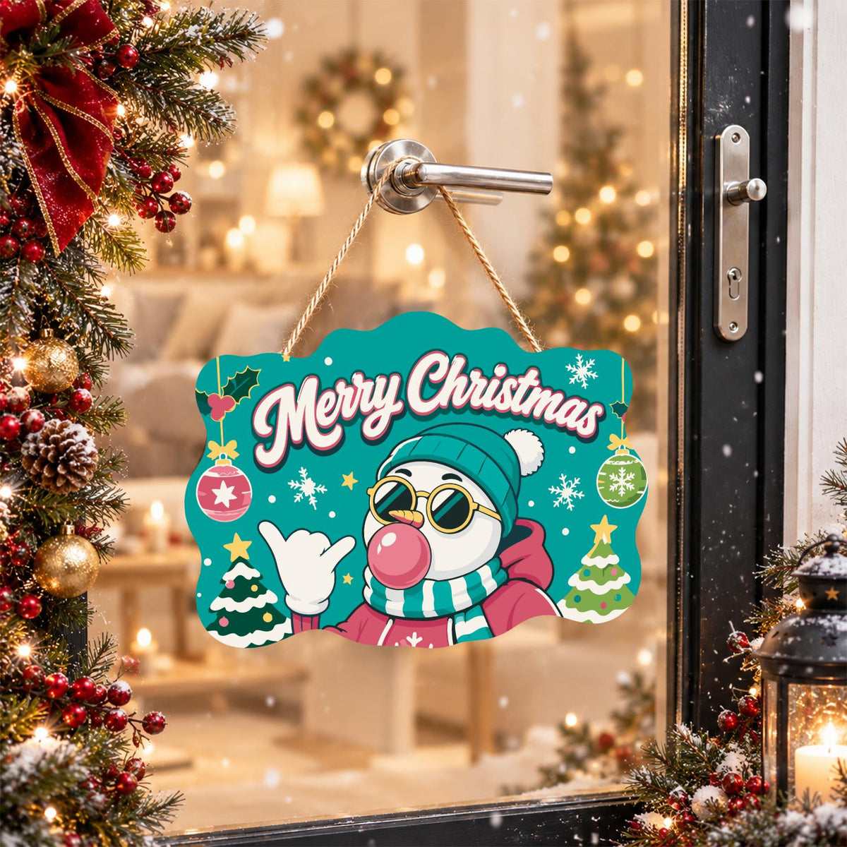 Beanie Snowman Bubble Gum Shaka paint by numbers hanging sign – image 17