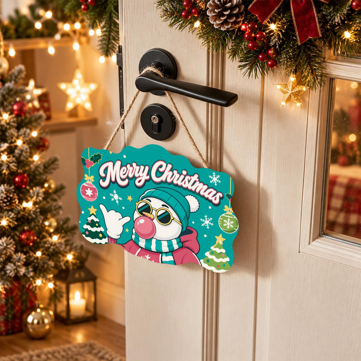 Beanie Snowman Bubble Gum Shaka paint by numbers hanging sign – image 18