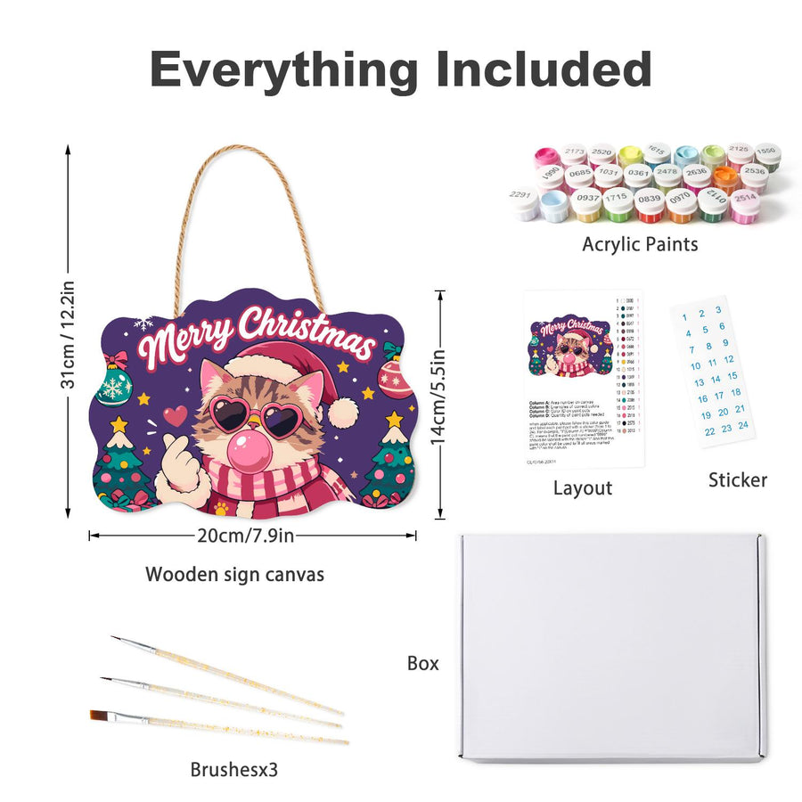 Hanging sign kit contents