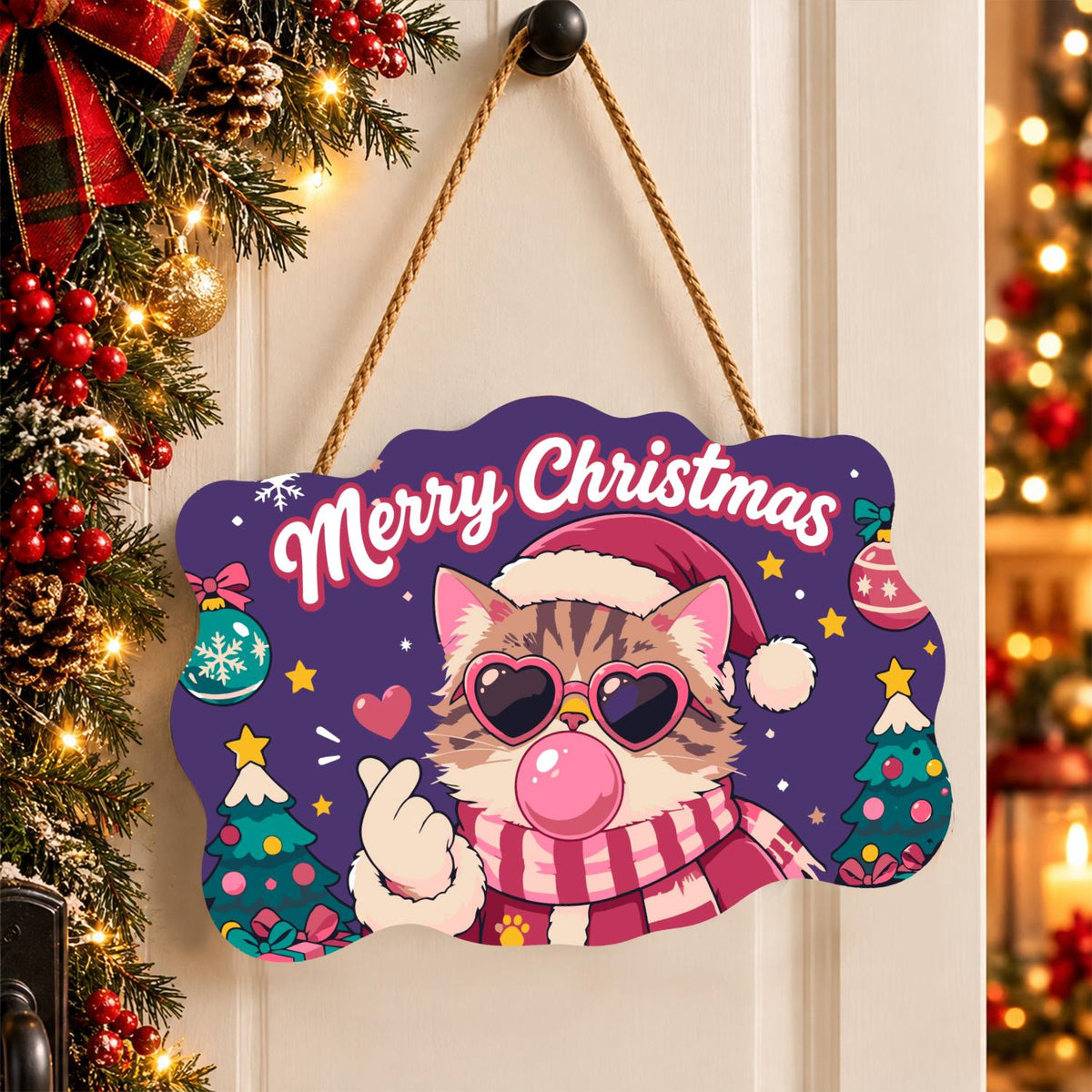 Heart Shades Cat Bubble Gum paint by numbers hanging sign – image 16