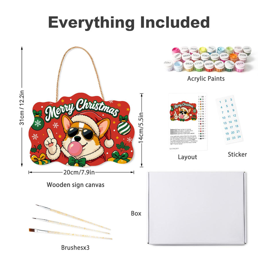 Hanging sign kit contents