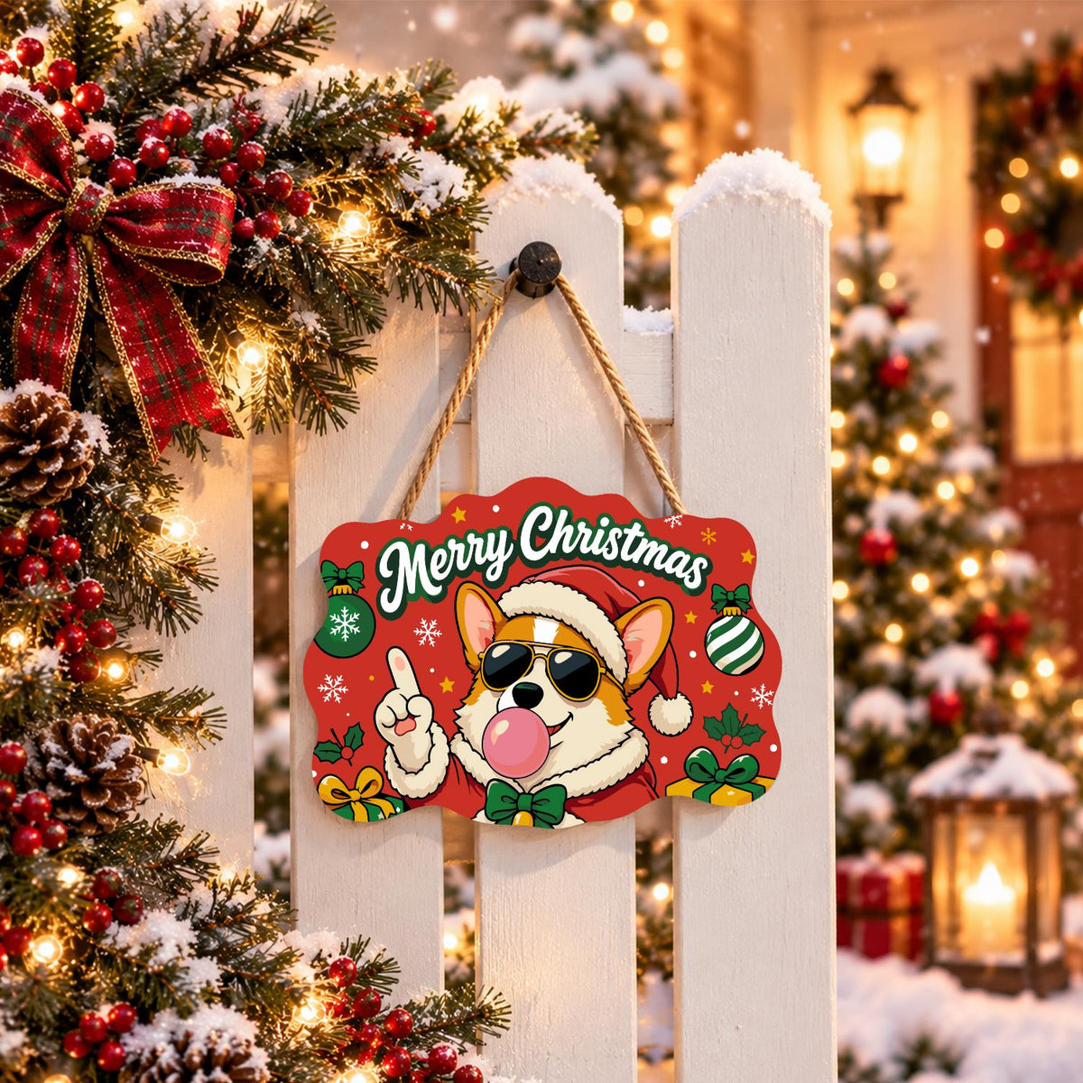 Bow Tie Corgi Bubble Gum Pop paint by numbers hanging sign – image 15