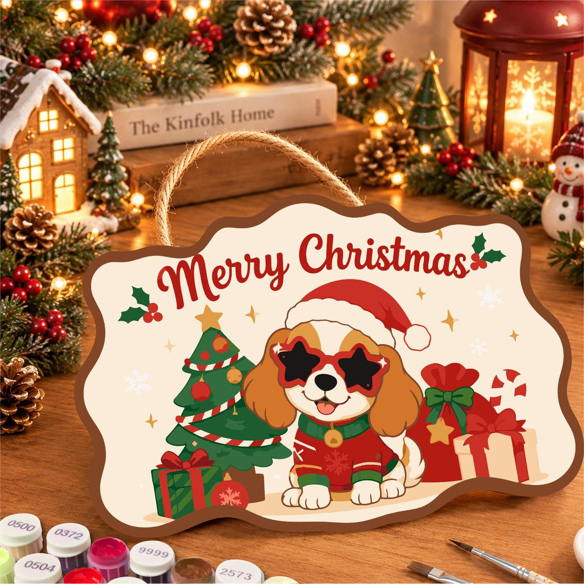 Star Shades Spaniel Puppy paint by numbers hanging sign – image 8