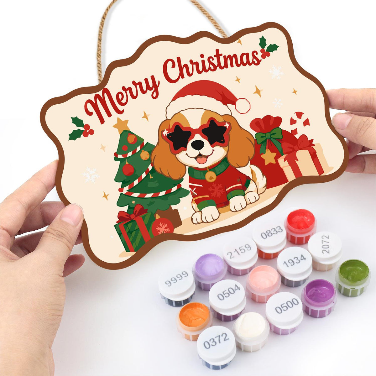 Star Shades Spaniel Puppy paint by numbers hanging sign – image 9