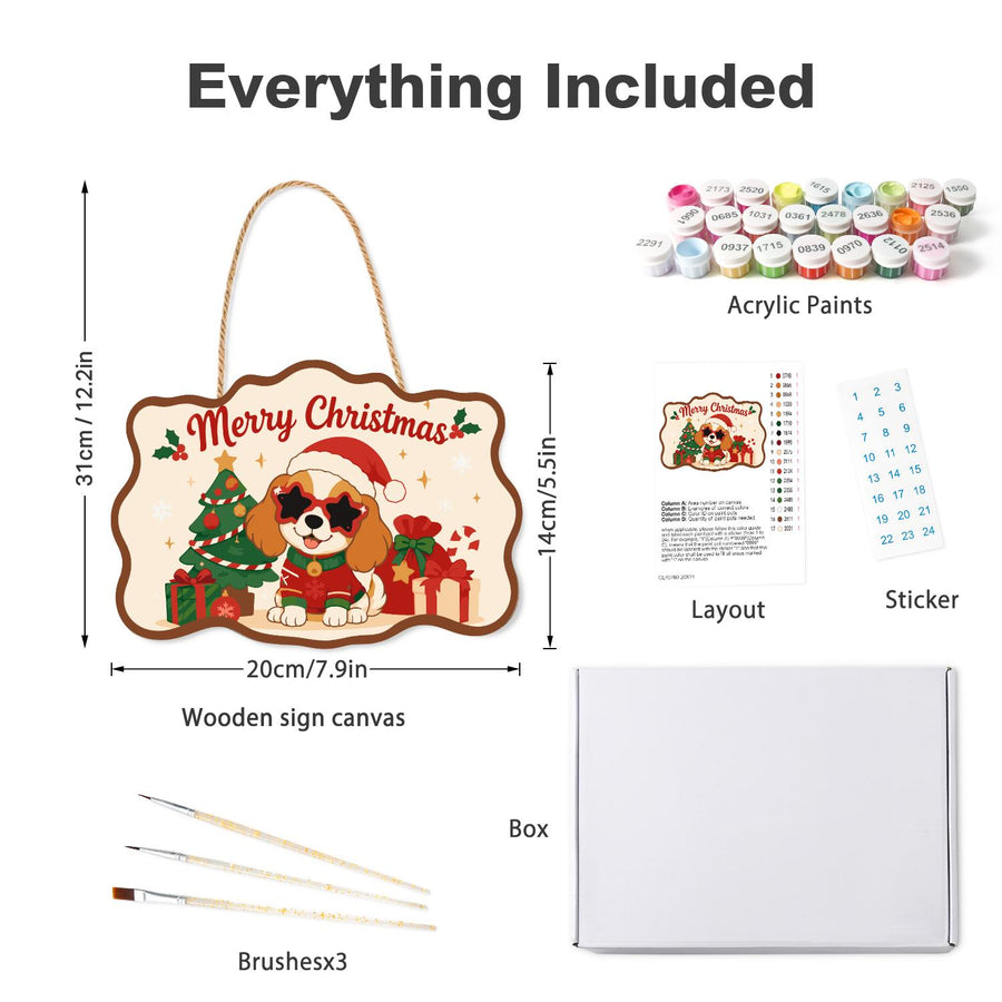 Hanging sign kit contents