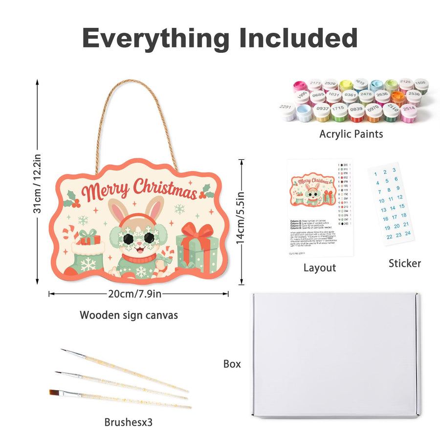 Hanging sign kit contents